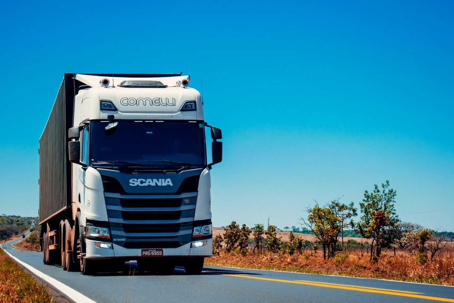 Commercial truck on the road